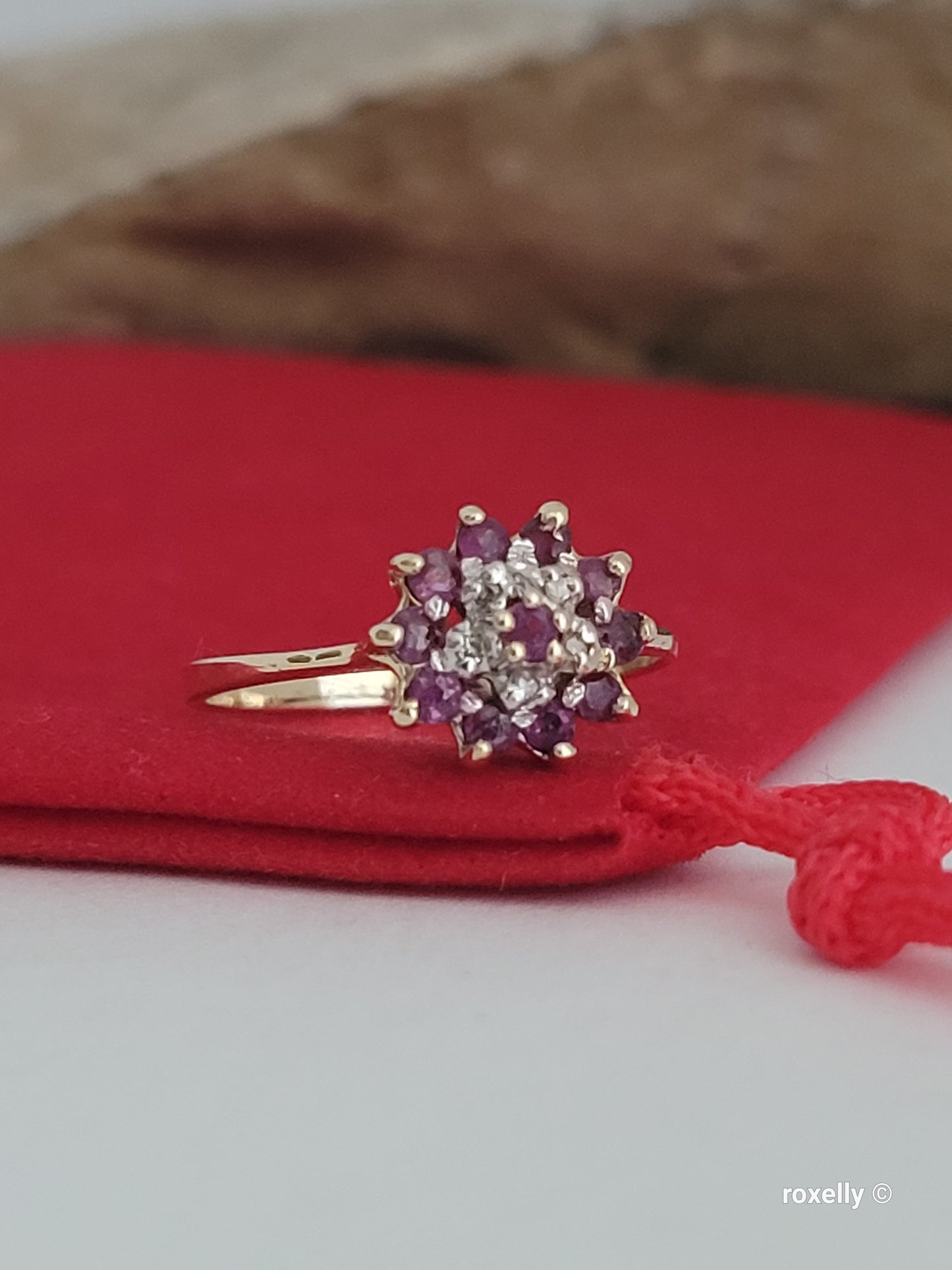 ❤️10k Size 6 Precious Solid Yellow Gold Rubies and Diamond Ring!