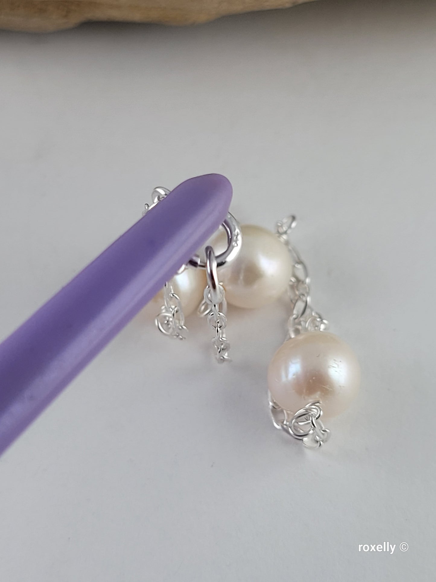 ♥️Sterling Silver 8mm Freshwater Near Round White Pearl