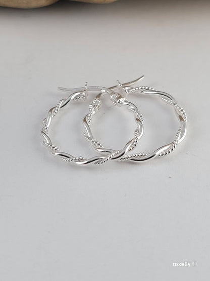 ♥️Sterling Silver Twist Wrap Hoop Earrings