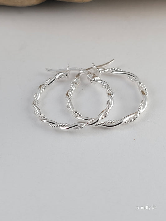 ♥️Sterling Silver Twist Wrap Hoop Earrings