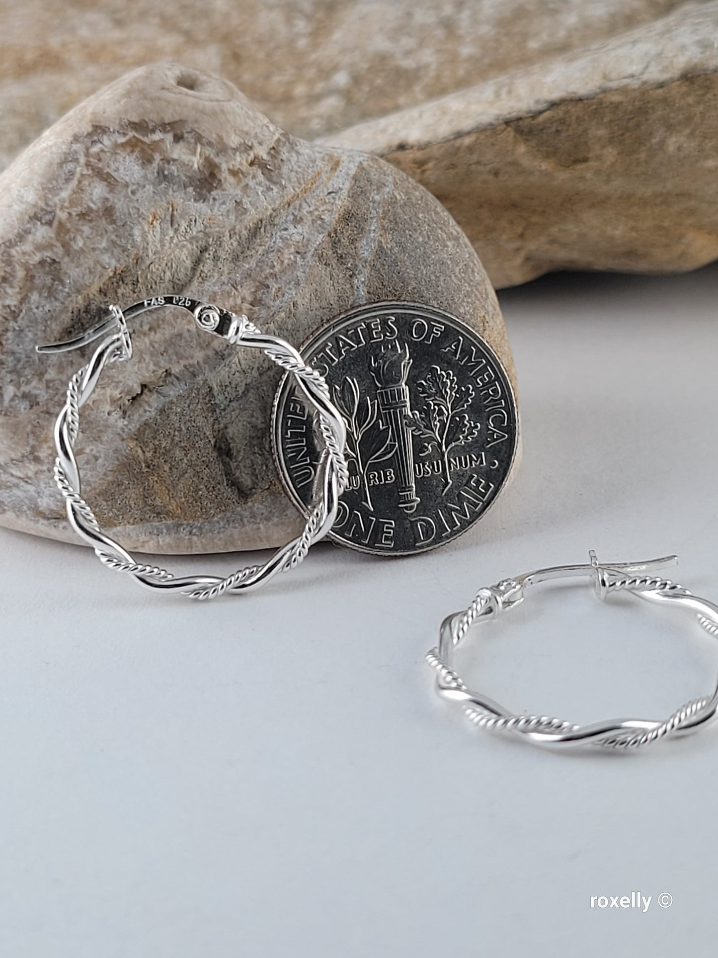 ♥️Sterling Silver Twist Wrap Hoop Earrings