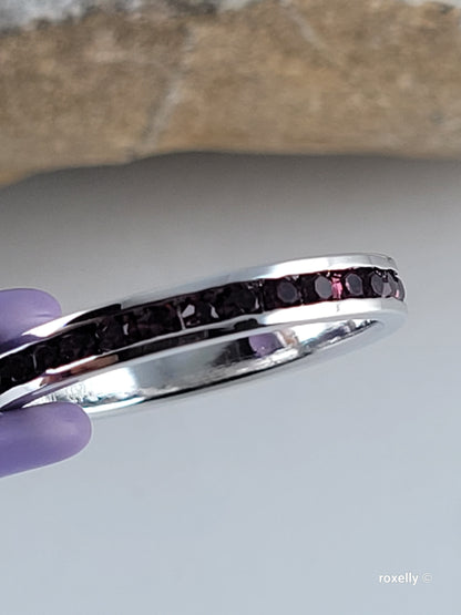 ♥️Size 8.75 Sterling Silver Swarovsky Crystal Garnet Ring!