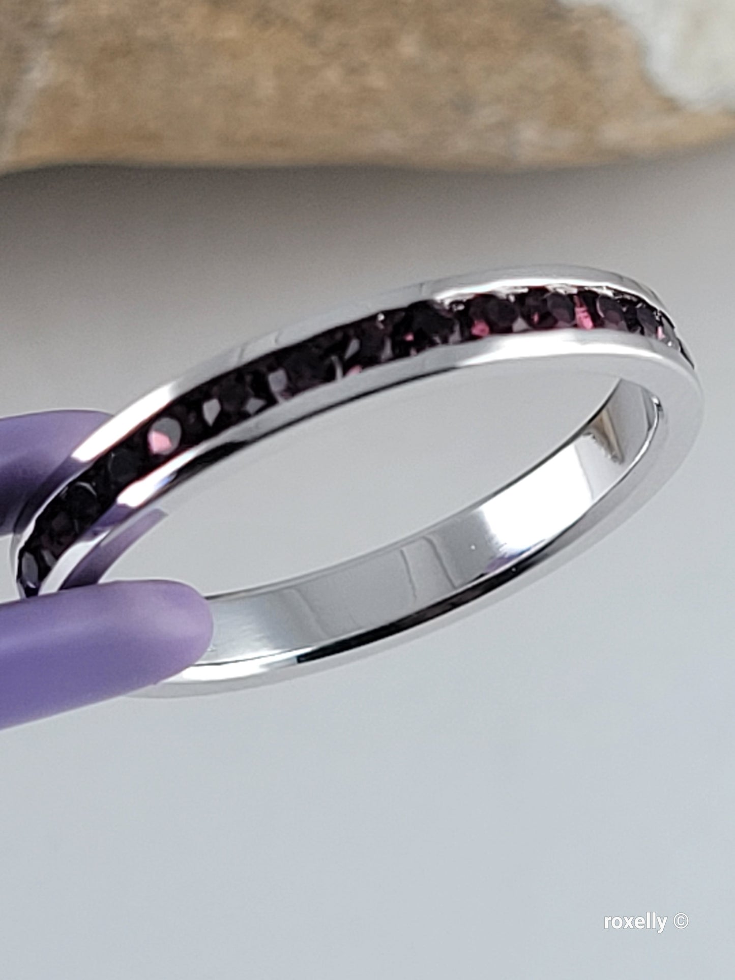 ♥️Size 8.75 Sterling Silver Swarovsky Crystal Garnet Ring!