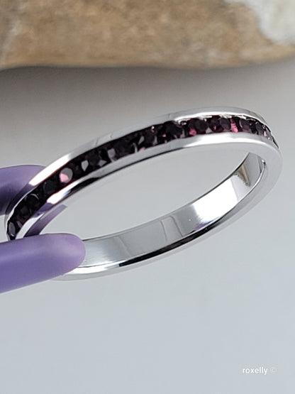 ♥️Size 8.75 Sterling Silver Swarovsky Crystal Garnet Ring!