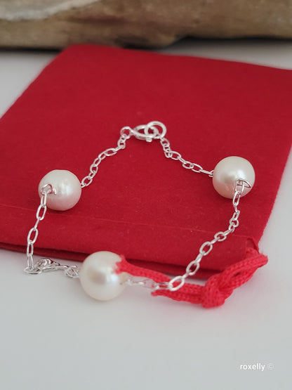 ♥️Sterling Silver 8mm Freshwater Near Round White Pearl