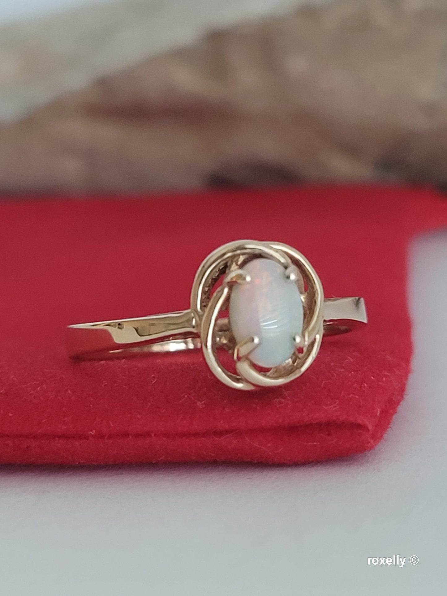 ❤️10k Size 6.25 Precious Solid Yellow Gold Fire Opal Ring!