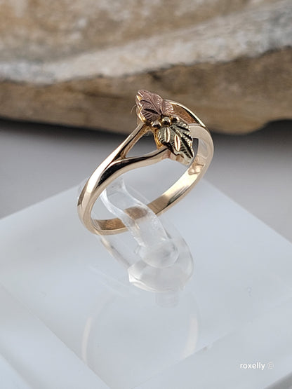 ❤️10k Size 6 Precious Solid Yellow Gold Leaves-Shaped Black Hills Ring!