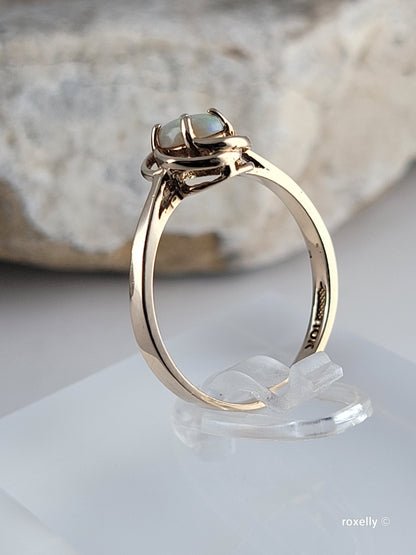❤️10k Size 6.25 Precious Solid Yellow Gold Fire Opal Ring!