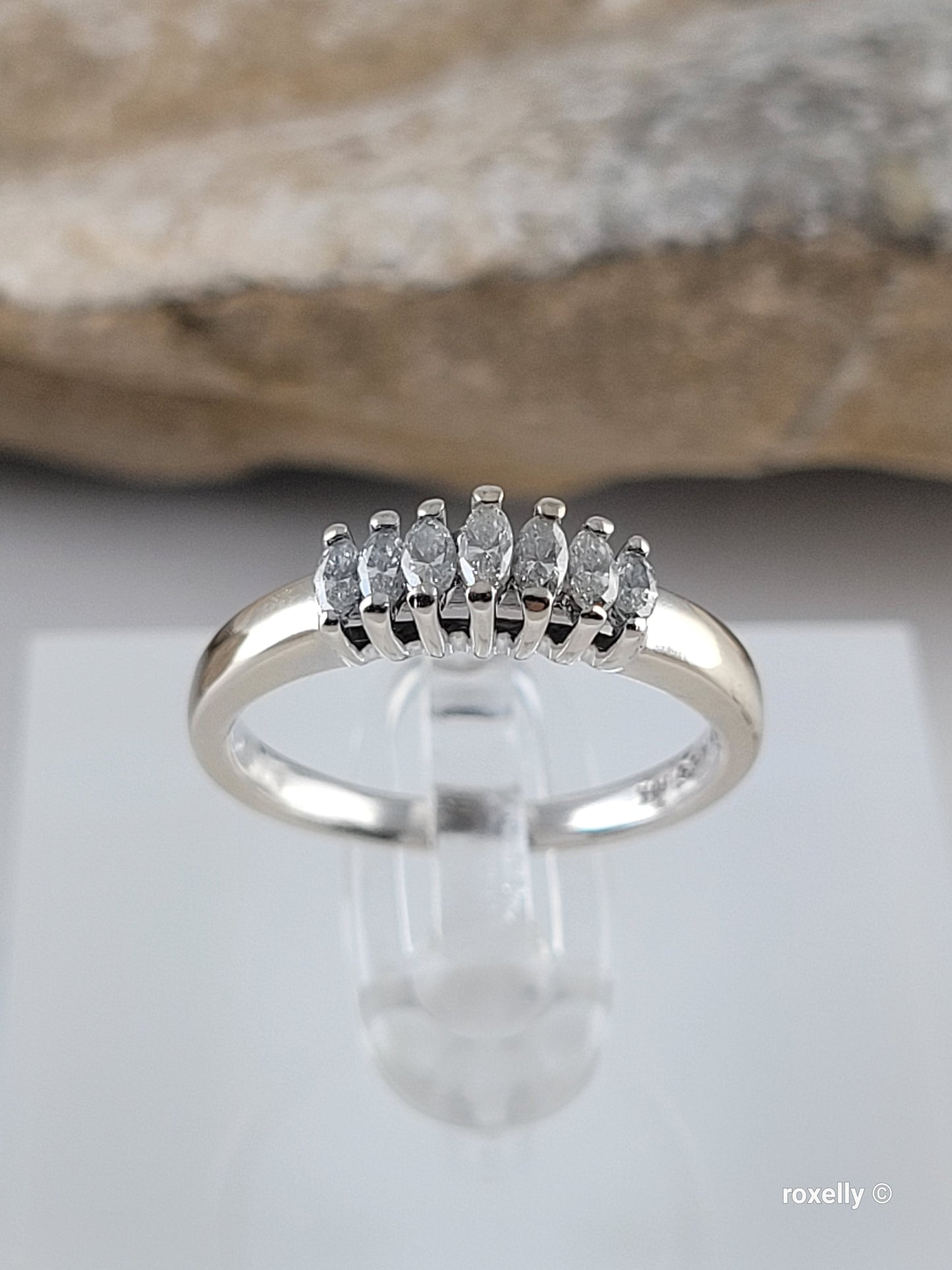 ❤️14k Size 5.25 Precious Solid White Gold Genuine Diamond Tiara Design Ring!