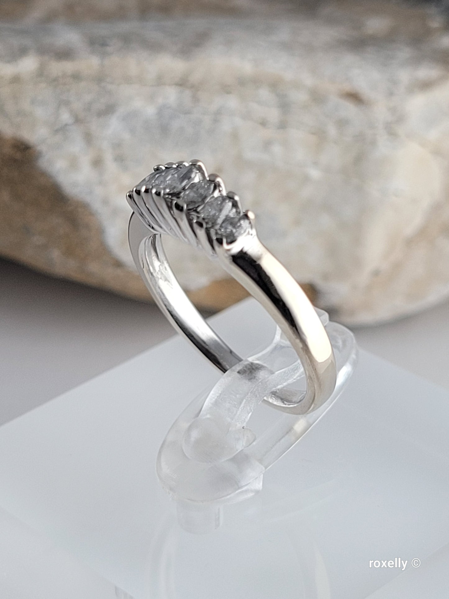 ❤️14k Size 5.25 Precious Solid White Gold Genuine Diamond Tiara Design Ring!