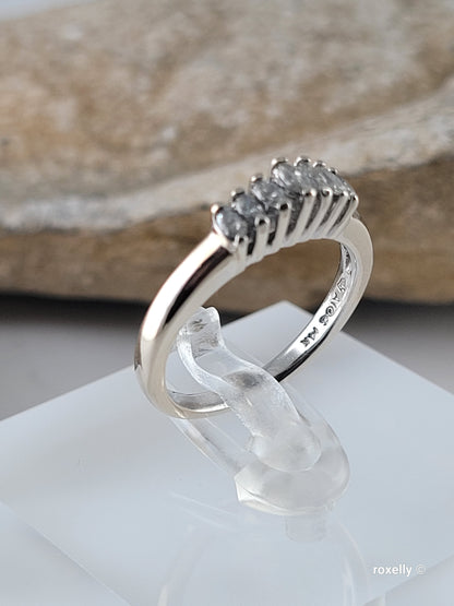 ❤️14k Size 5.25 Precious Solid White Gold Genuine Diamond Tiara Design Ring!