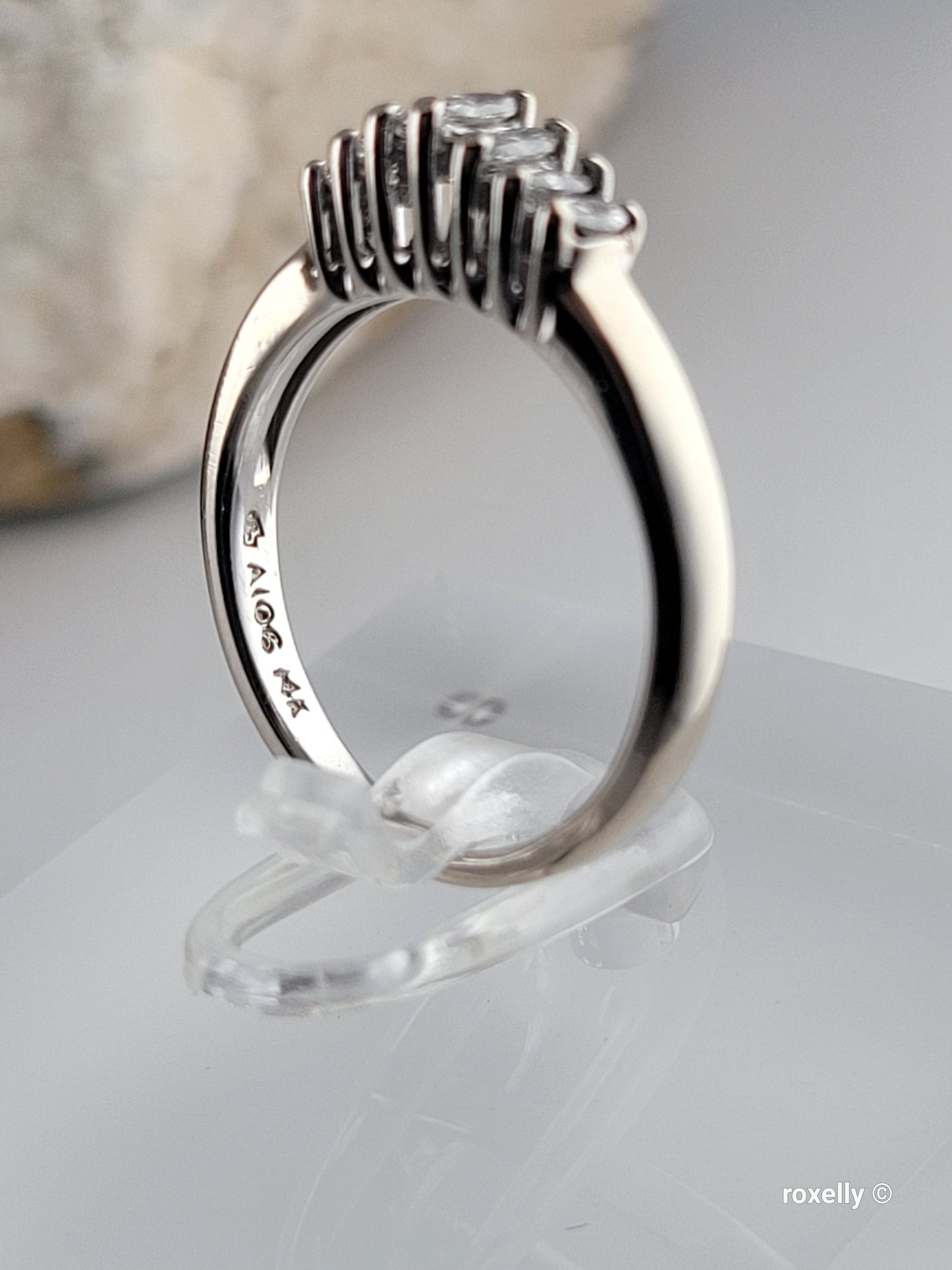 ❤️14k Size 5.25 Precious Solid White Gold Genuine Diamond Tiara Design Ring!