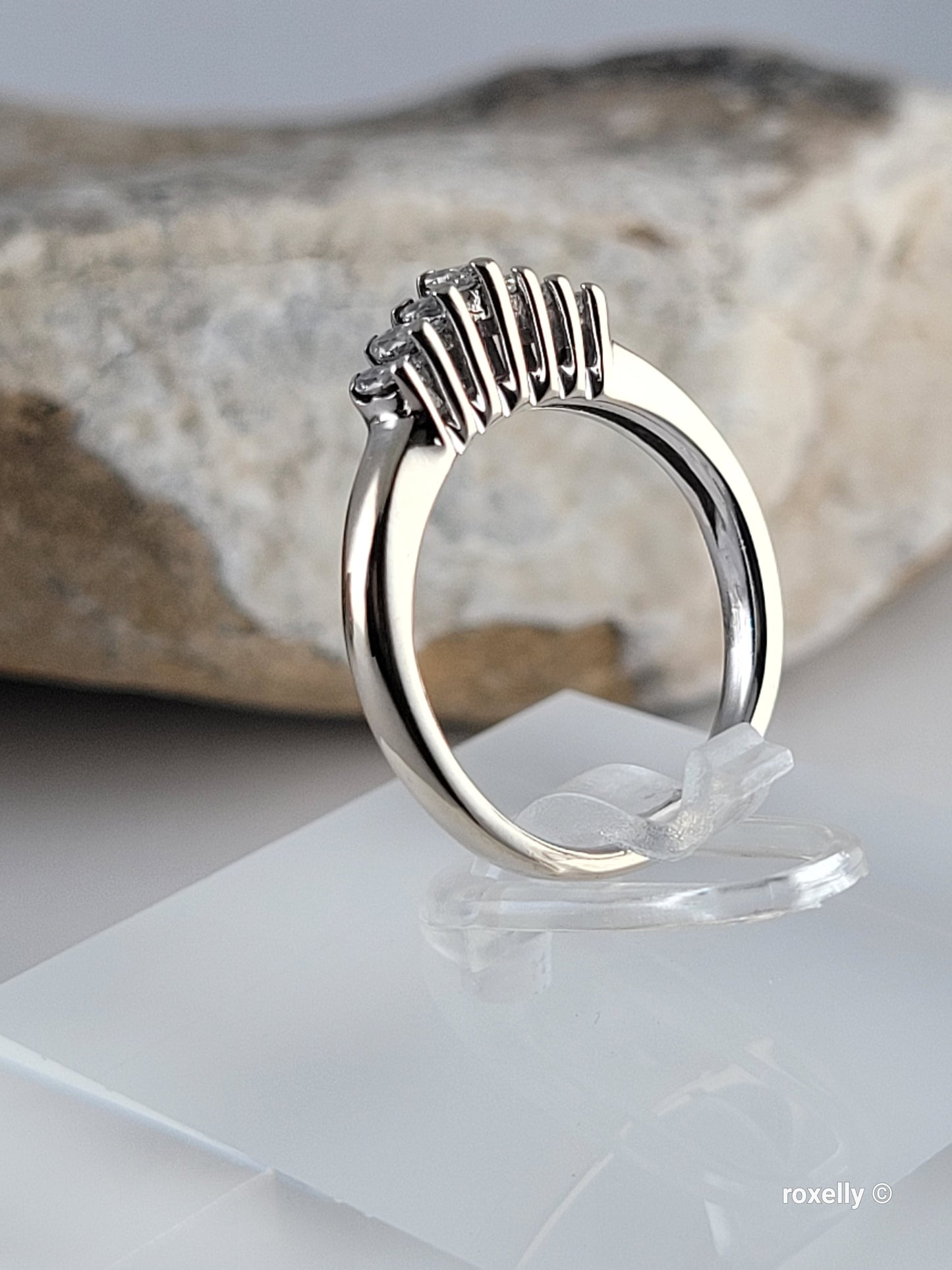 ❤️14k Size 5.25 Precious Solid White Gold Genuine Diamond Tiara Design Ring!