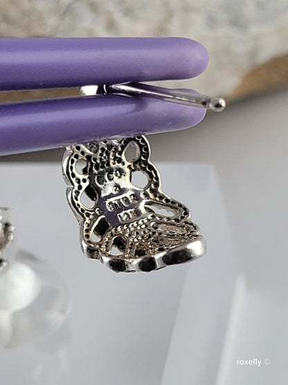 ❤️Sterling Silver and 10k Solid Gold Leaves-Shaped, Black Hills Earrings!