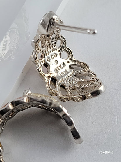 ❤️Sterling Silver and 10k Solid Gold Leaves-Shaped, Black Hills Earrings!