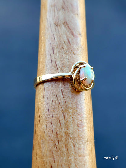 ❤️10k Size 6.25 Precious Solid Yellow Gold Fire Opal Ring!