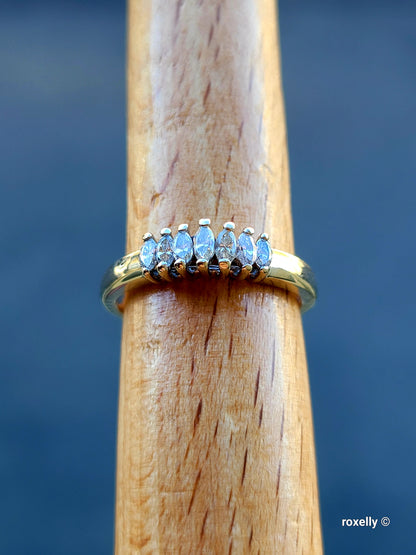 ❤️14k Size 5.25 Precious Solid White Gold Genuine Diamond Tiara Design Ring!