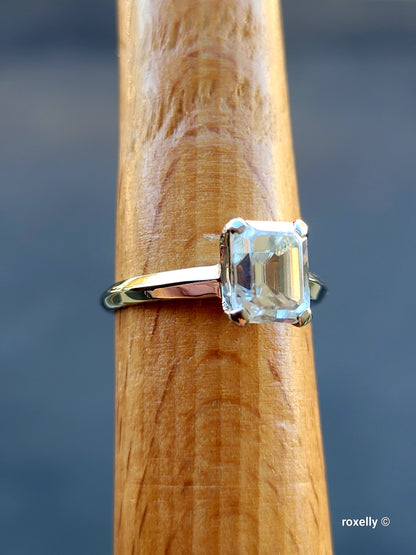 ❤️14k Size 6.75 Beautiful Solid White Topaz Ring!