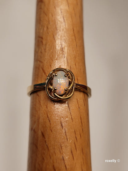 ❤️10k Size 6.25 Precious Solid Yellow Gold Fire Opal Ring!