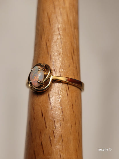 ❤️10k Size 6.25 Precious Solid Yellow Gold Fire Opal Ring!
