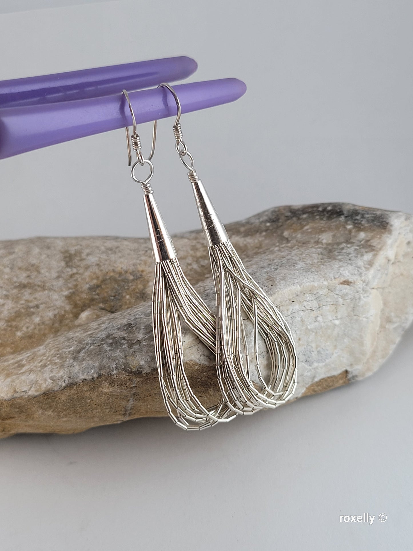 ❤️925 Beautiful Sterling Silver Navajo Liquid Design, 8 Strands Earrings!