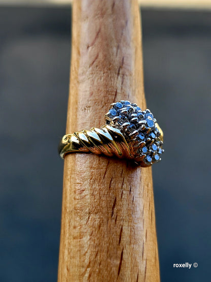 ❤️10k Size 6.75 Beautiful Solid Yellow Gold Cubic Zirconia Pattern Ring!