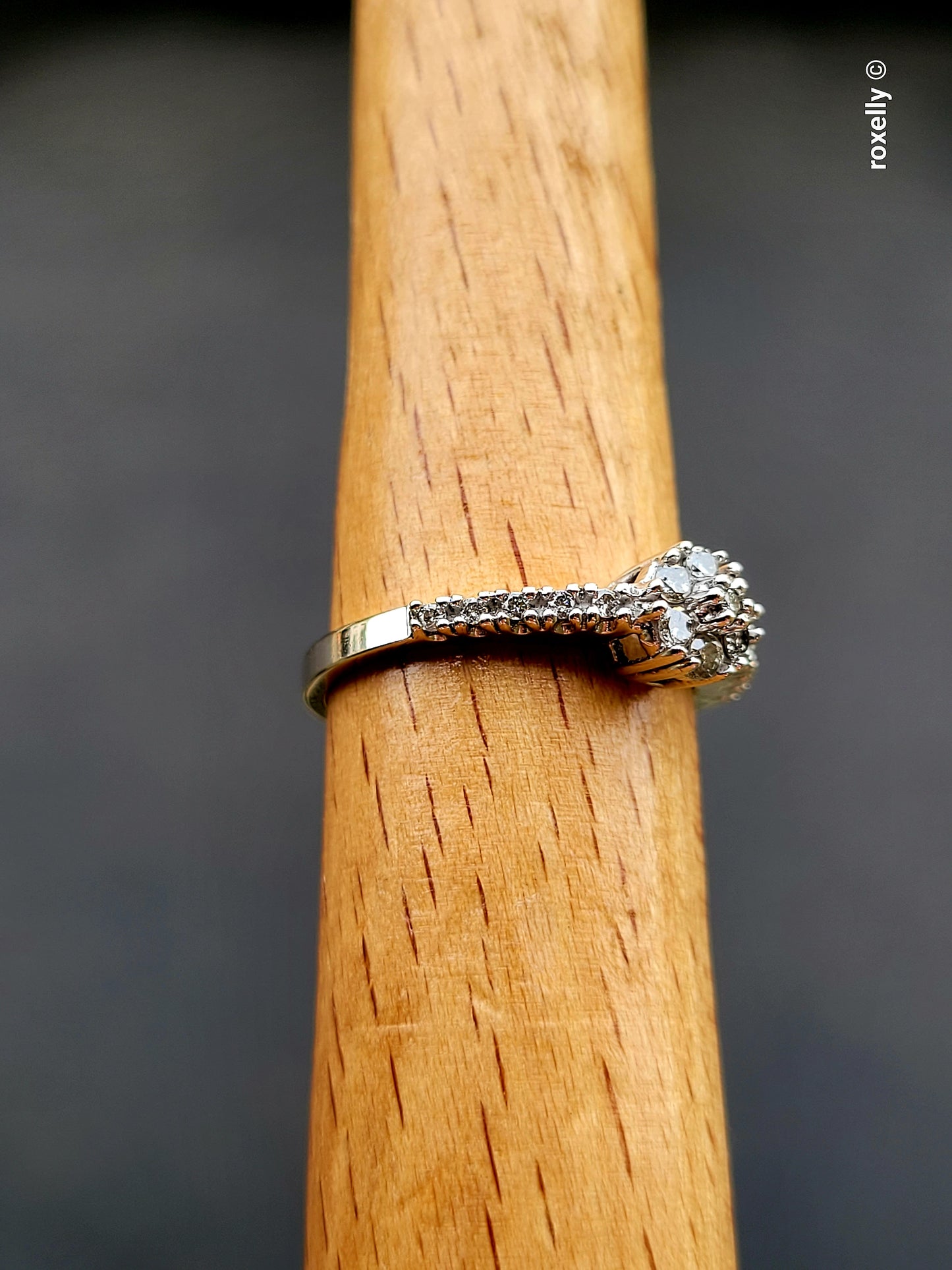❤️14k Size 6.75 Precious Solid White Gold Genuine Diamond Ring!