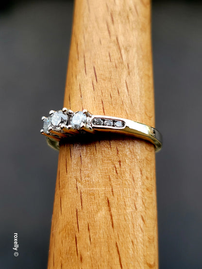 ❤️14k Size 7.25 Precious Solid White Gold Genuine Diamond Ring!