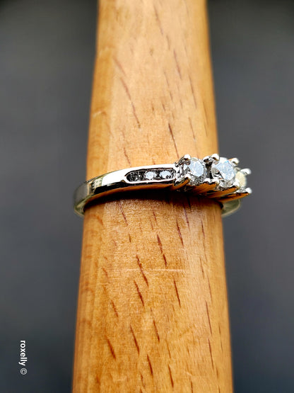 ❤️14k Size 7.25 Precious Solid White Gold Genuine Diamond Ring!