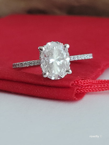 ❤️14k Size 8.5 Precious Solid White Gold Moissanite and Quartz Ring!
