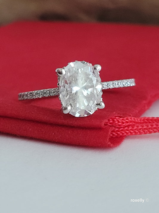 ❤️14k Size 8.5 Precious Solid White Gold Moissanite and Quartz Ring!