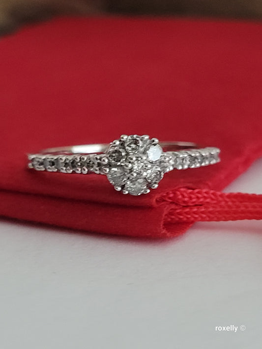 ❤️14k Size 6.75 Precious Solid White Gold Genuine Diamond Ring!