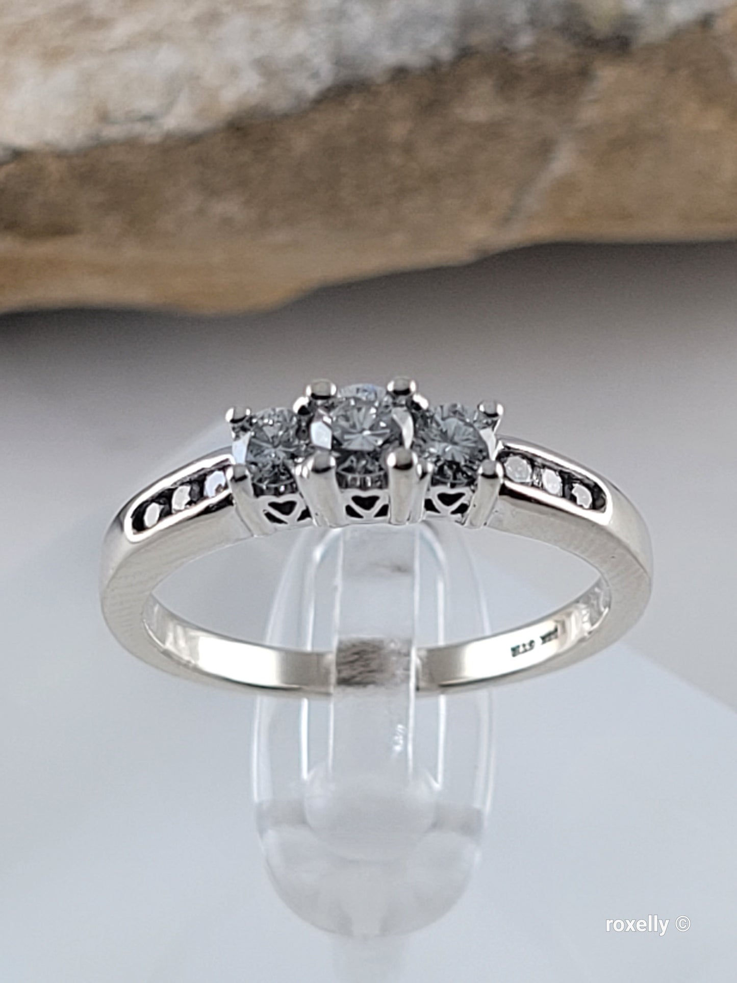 ❤️14k Size 7.25 Precious Solid White Gold Genuine Diamond Ring!