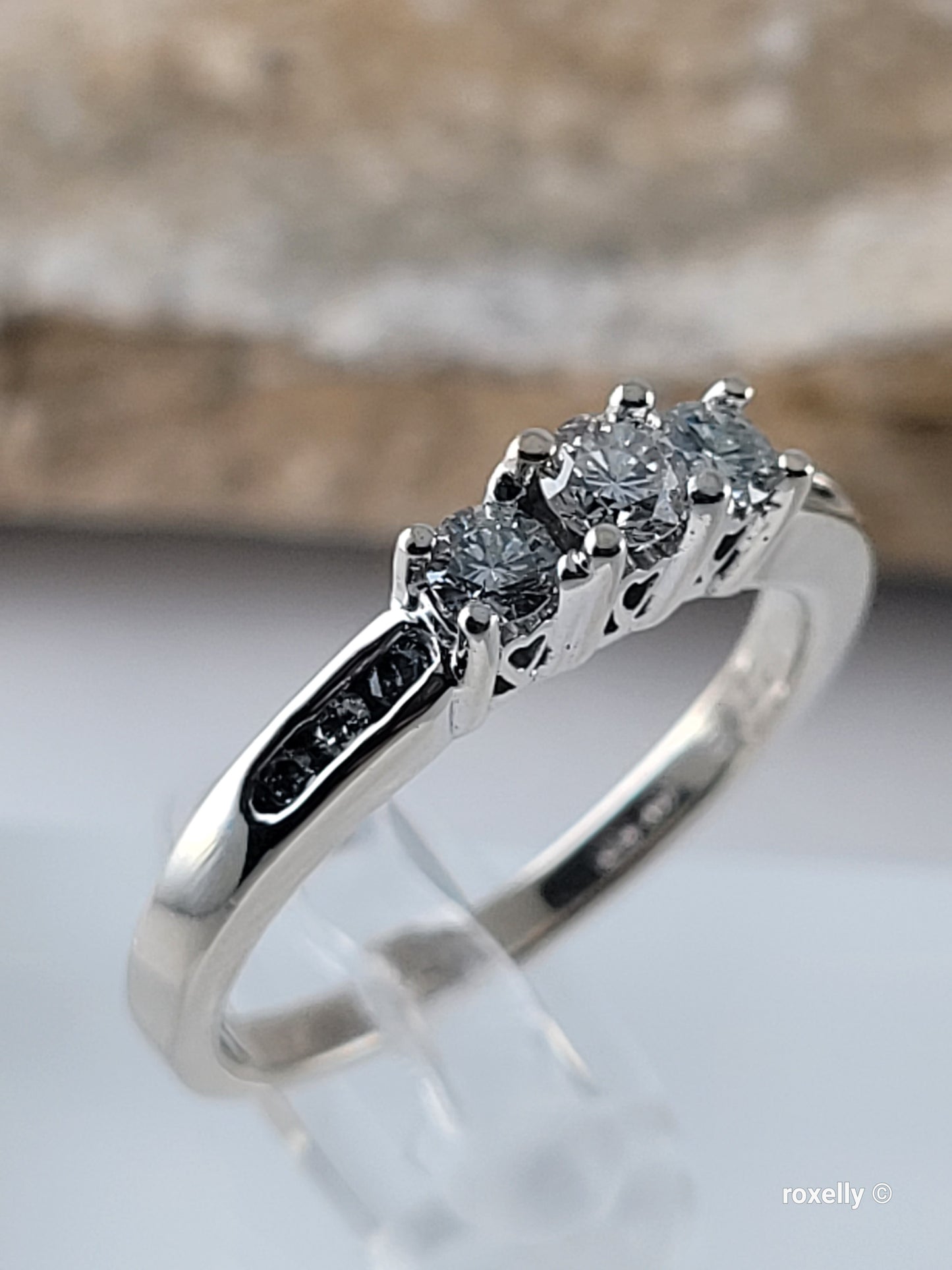 ❤️14k Size 7.25 Precious Solid White Gold Genuine Diamond Ring!