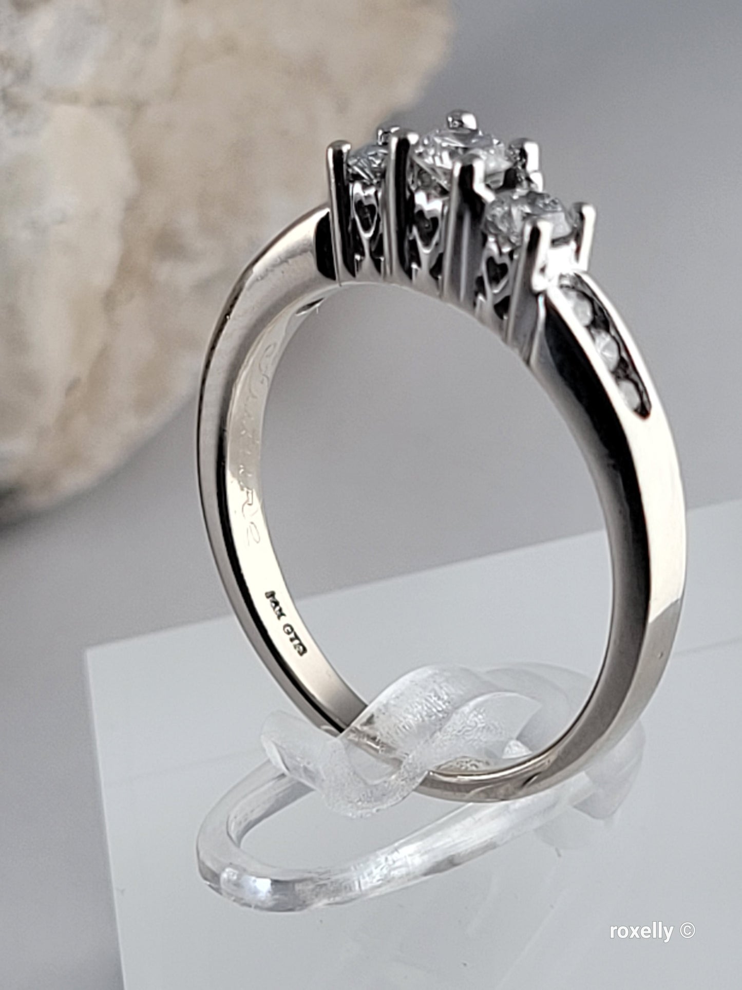 ❤️14k Size 7.25 Precious Solid White Gold Genuine Diamond Ring!