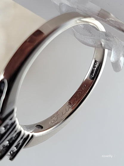 ❤️14k Size 7.25 Precious Solid White Gold Genuine Diamond Ring!