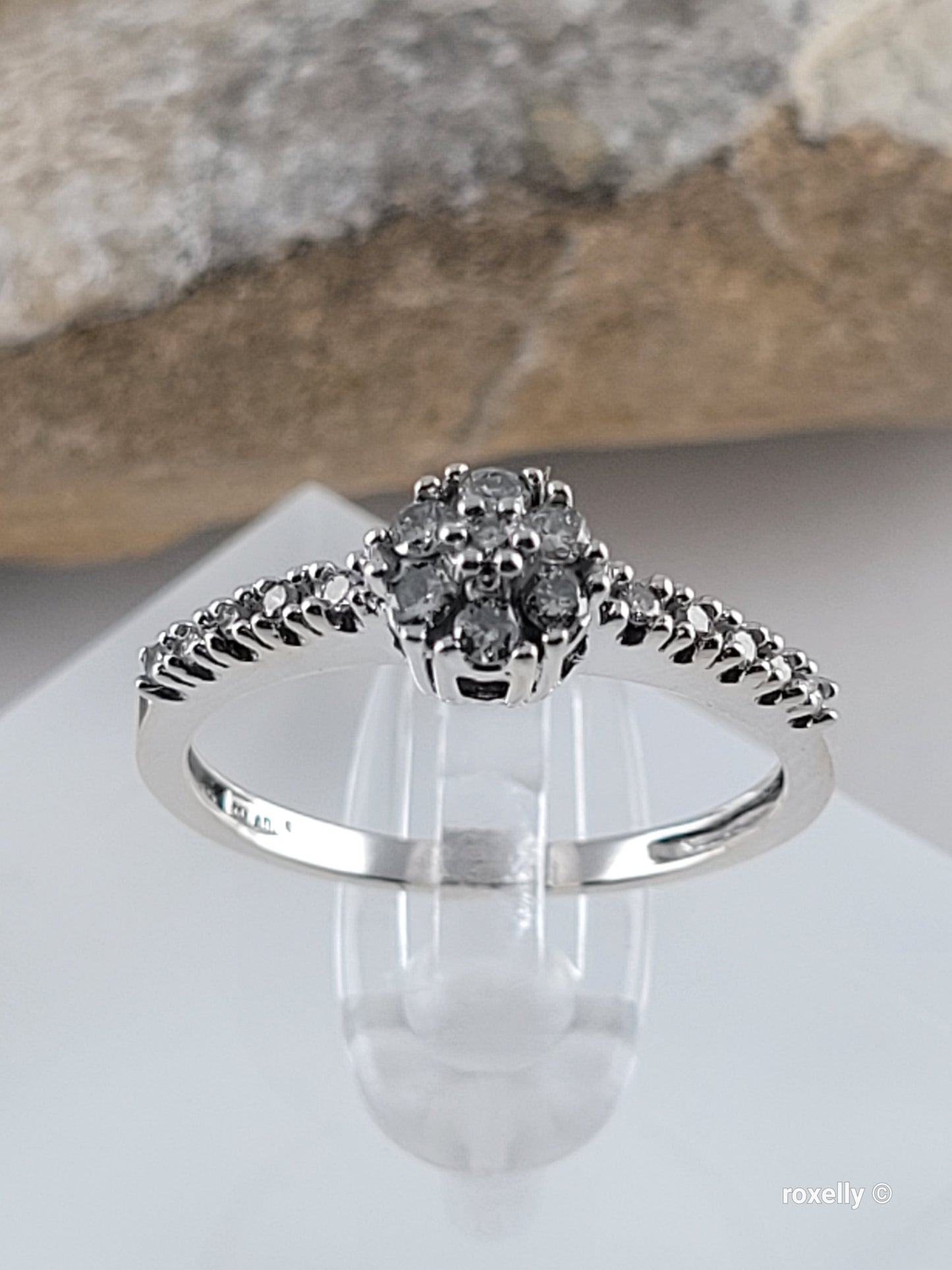 ❤️14k Size 6.75 Precious Solid White Gold Genuine Diamond Ring!