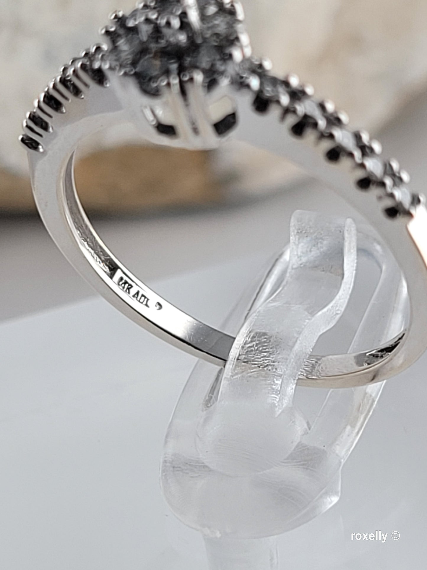 ❤️14k Size 6.75 Precious Solid White Gold Genuine Diamond Ring!