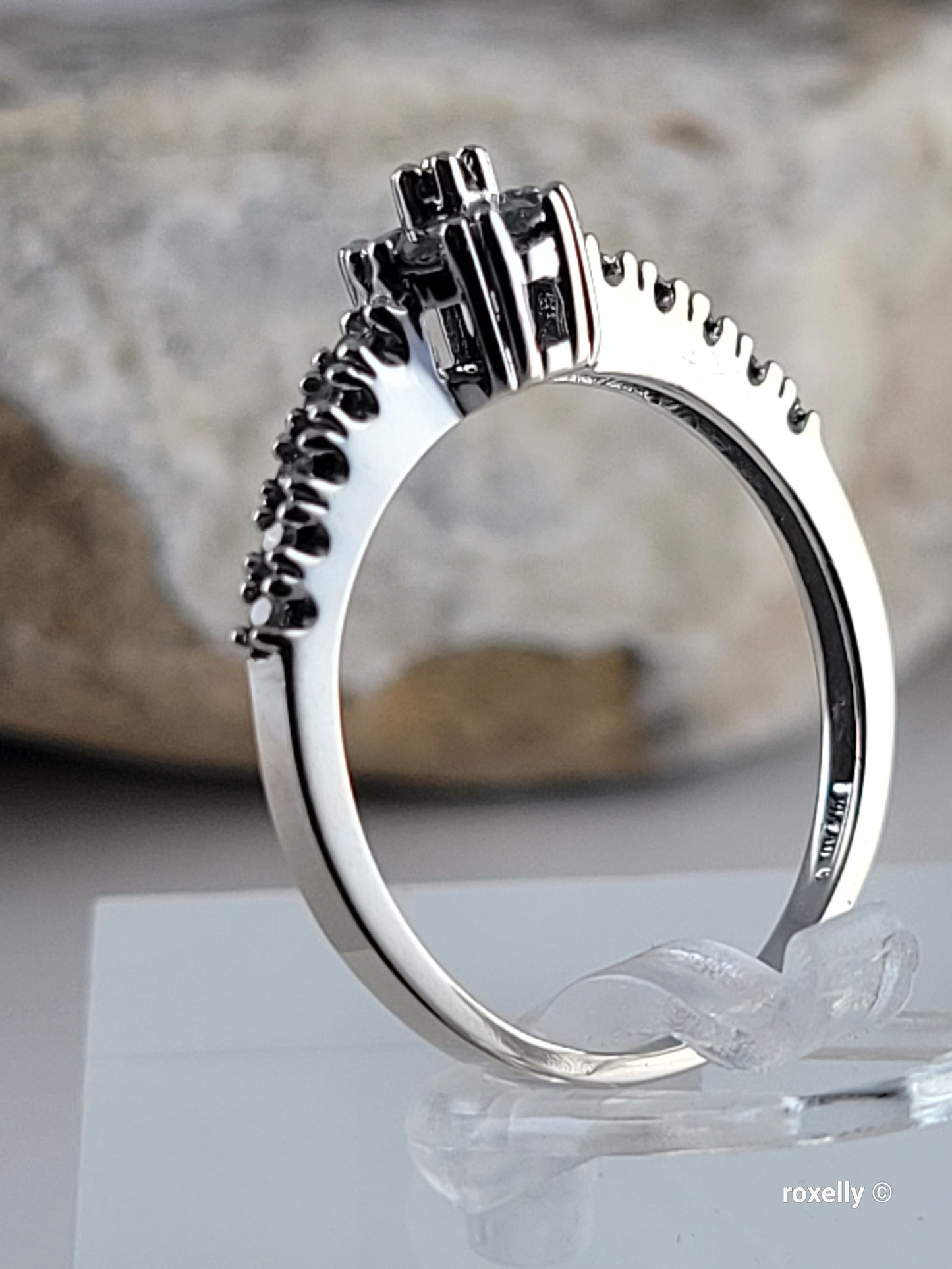 ❤️14k Size 6.75 Precious Solid White Gold Genuine Diamond Ring!