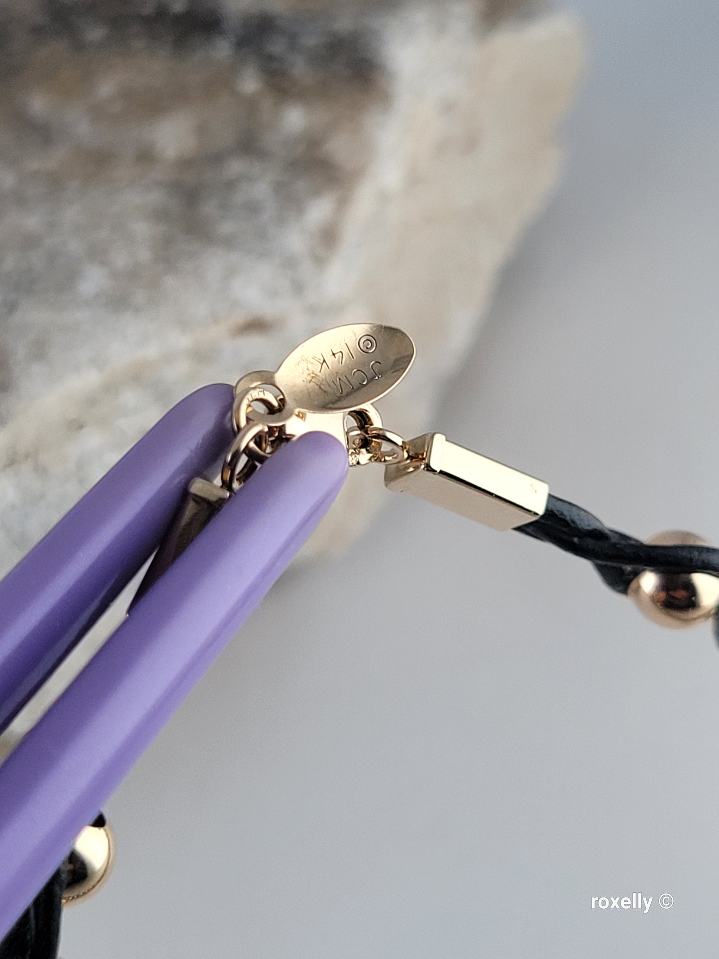 14K Yellow Gold Beads and Black Leather Bracelet, Solid Gold Accent!