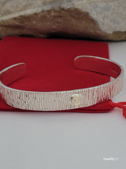 ❤️Sterling Silver Cuff Bracelet with a 14k Gold Swirl in the Center!