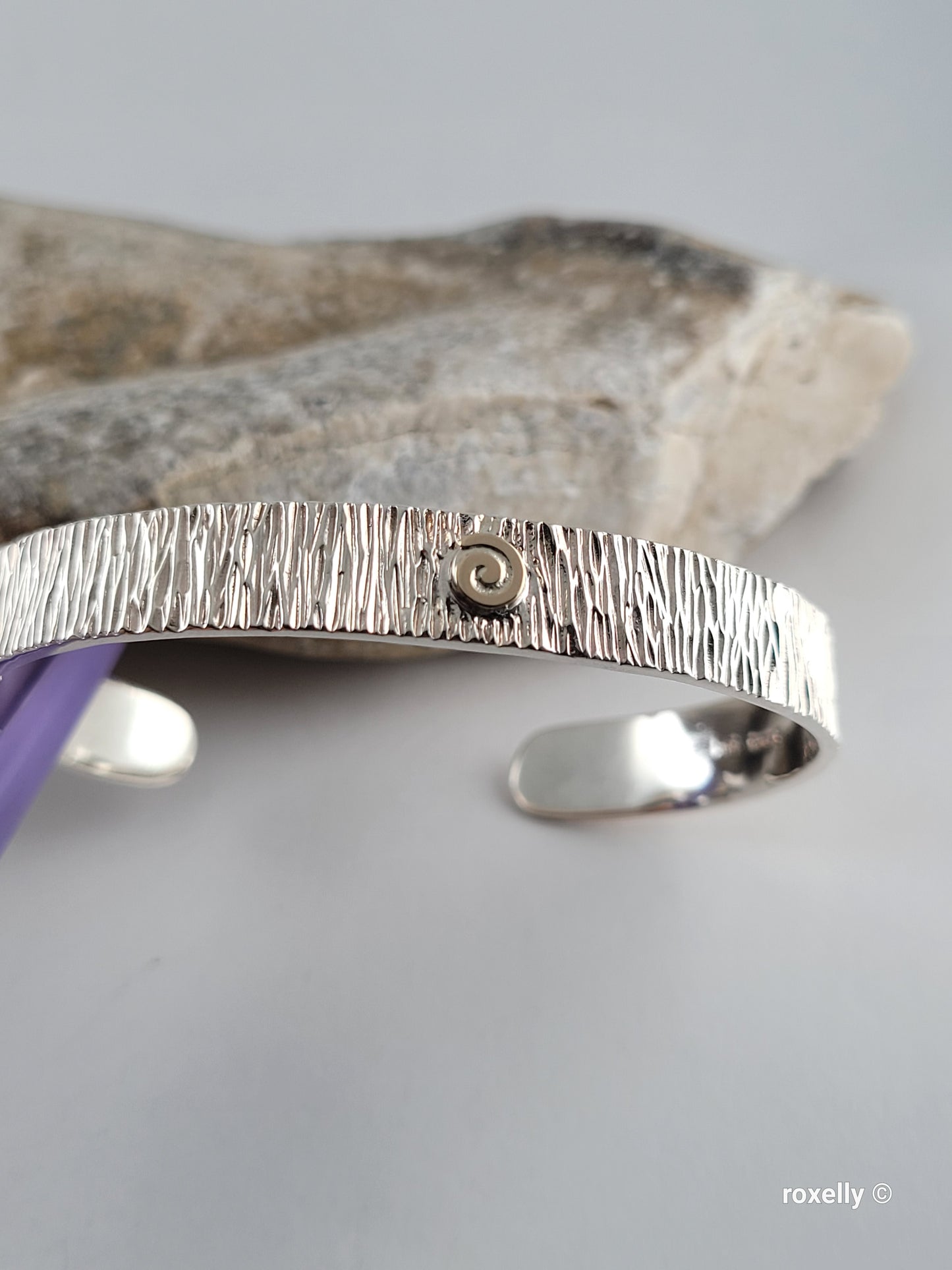 ❤️Sterling Silver Cuff Bracelet with a 14k Gold Swirl in the Center!