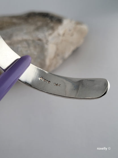 ❤️Sterling Silver Cuff Bracelet with a 14k Gold Swirl in the Center!