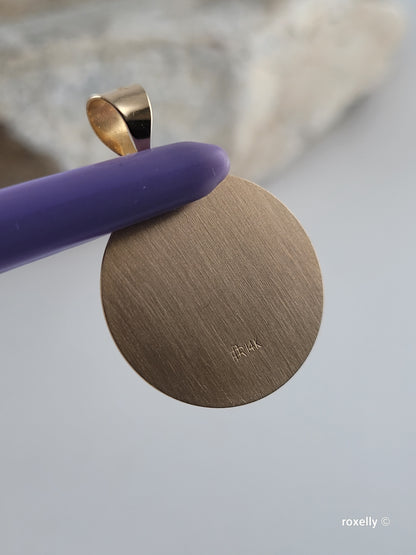 ❤️14k Precious Solid Yellow Gold Religious Blessed Mother Mary Medal!