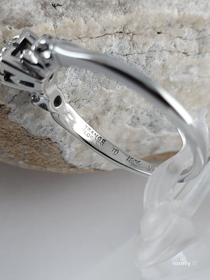 ❤️18k Size 6.75 Gorgeous Solid White Gold Genuine Diamond Art-Deco Ring!