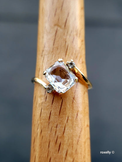 ❤️10k Size 6 Precious Solid Yellow Gold Aquamarine Gemstones Ring!