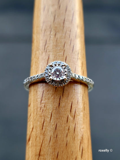 ❤️10k Size 9 Amazing Solid White Gold Moissanite and Diamonds Ring!