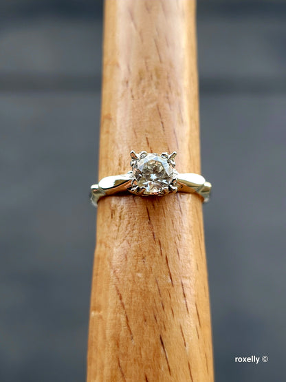 ❤️14k Size 4.5 Beautiful Solid White Gold Topaz Gemstone Ring!