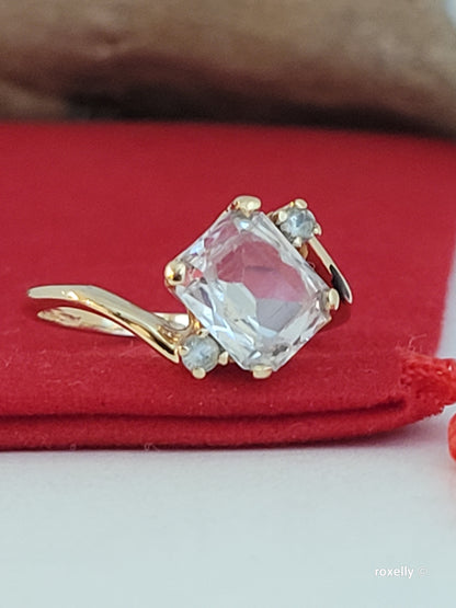 ❤️10k Size 6 Precious Solid Yellow Gold Aquamarine Gemstones Ring!