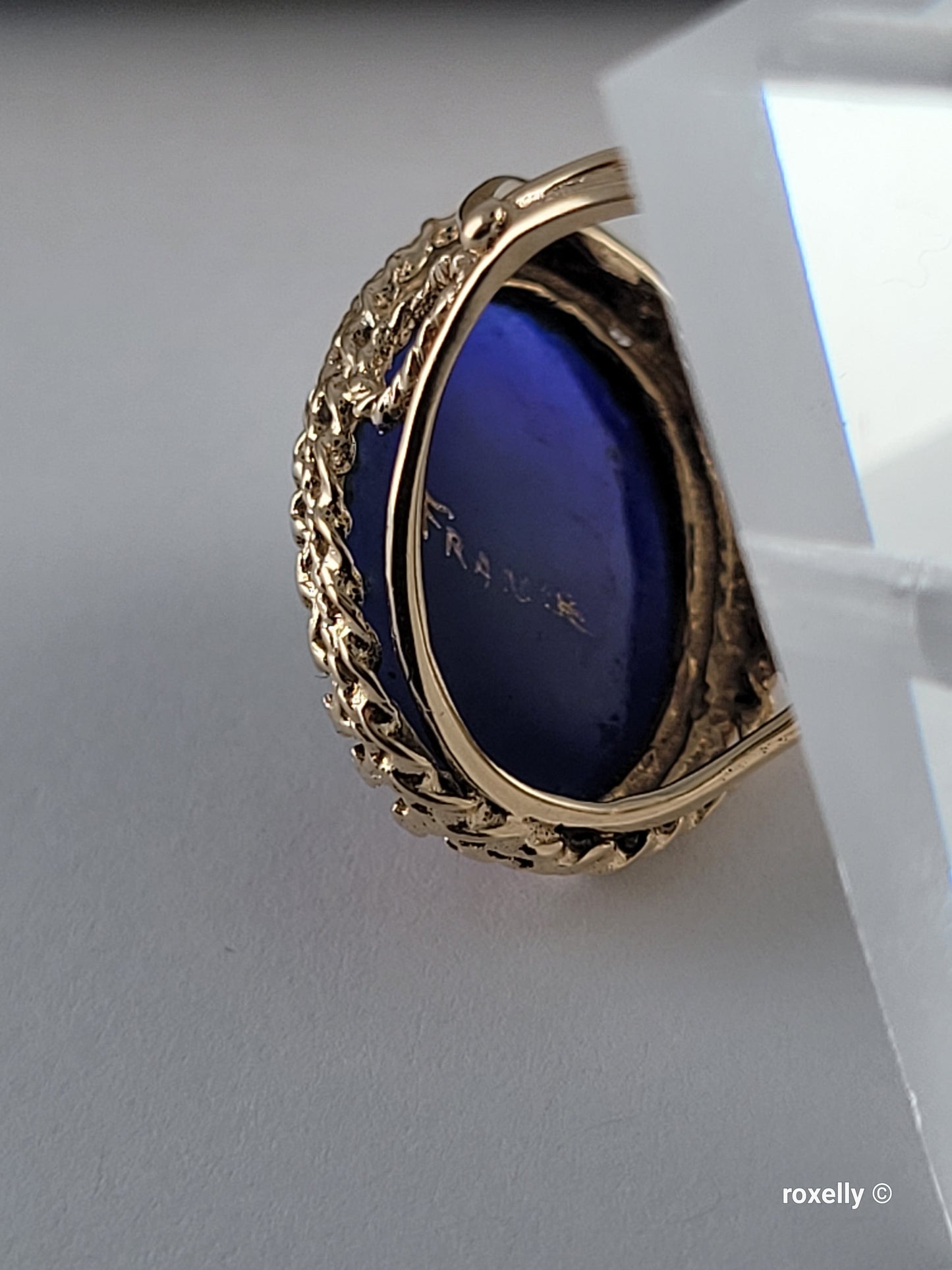 ❤️14k Size 7.25 Antique Solid Yellow Gold  Woman Portrait France Enamel Imperial Ring!